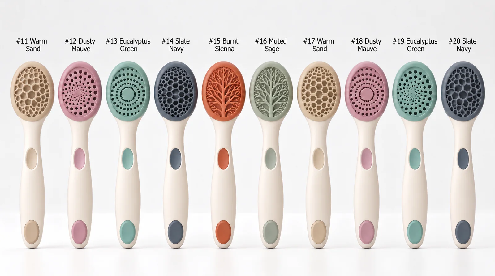 Extended Pop Star family: ten colored devices numbered 11 to 20, each with a different release-face pattern